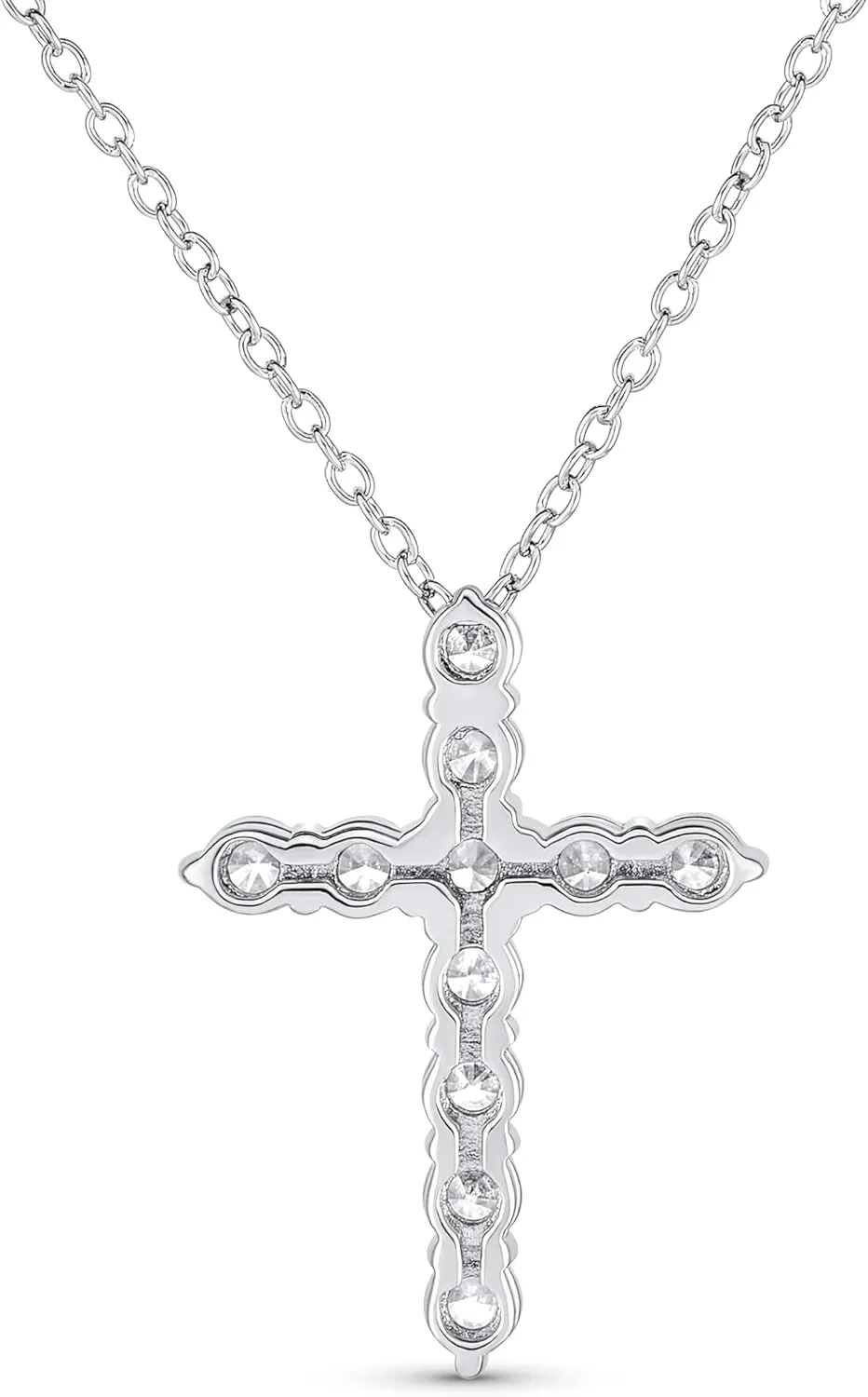 Bling Jewelry Bridal Exquisite Delicate Marquise and Baguette-Cut AAA Cubic Zirconia Religious Cross Pendant Necklace For Women Teens .925 Sterling Silver