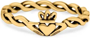 Blue Apple Co. 6mm Rope Claddagh Band Oxidized Thumb Ring 925 Sterling Silver