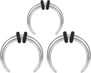 BodyAce C Shape Septum Pincher Tapers, 14G 16G Buffalo Ear Taper Kit Stretching Expanded Nose Rings, Horseshoes Black Gold Septum Rings with O-Rings
