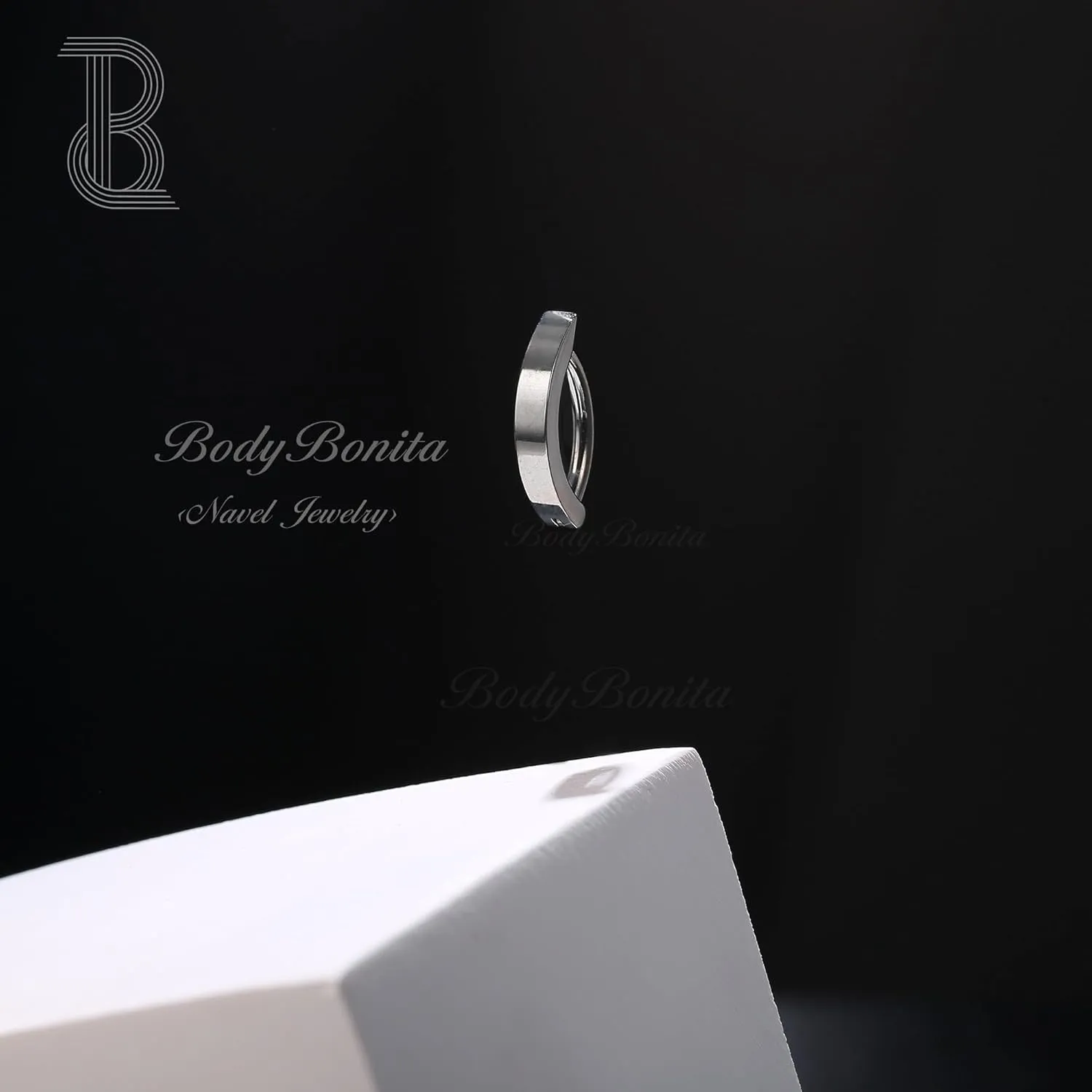BodyBonita Real Solid G23 Titanium Belly Button Rings - 14G Internally Threaded 10mm Belly Ring Round Square Star Teardrop CZ Navel Rings for Women