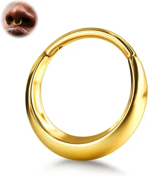 BodyBonita Septum Rings 16G - 316L Stainless Steel Nose Rings Hoops for Men Women Septum Piercing Jewelry 8 mm 10 mm