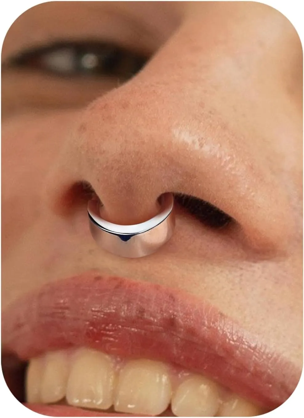 BodyBonita Septum Rings 16G - 316L Stainless Steel Nose Rings Hoops for Men Women Septum Piercing Jewelry 8 mm 10 mm