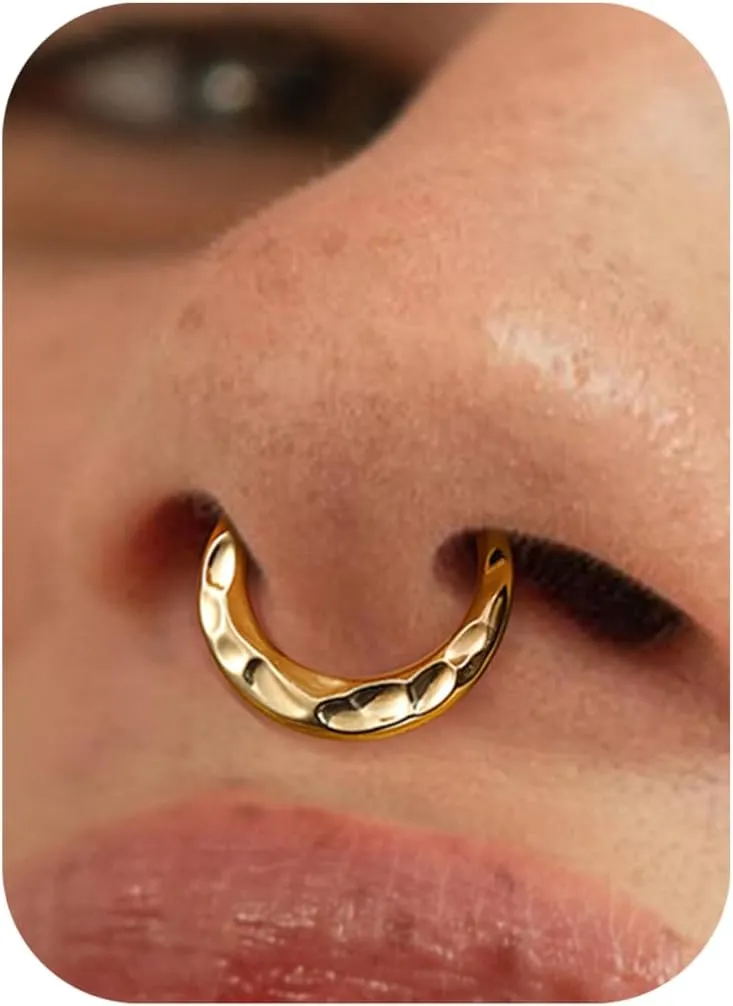 BodyBonita Septum Rings 16G - 316L Stainless Steel Nose Rings Hoops for Women Septum Piercing Jewelry 8mm 10mm