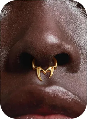 BodyBonita Spike 16G Septum Rings - 316L Stainless Steel Nose Rings Hoops for Women Men Helix Piercing Jewelry Tragus Daith Conch Cartilage Hoop Earring 14K Gold Plated/Silver 8 mm/10 mm
