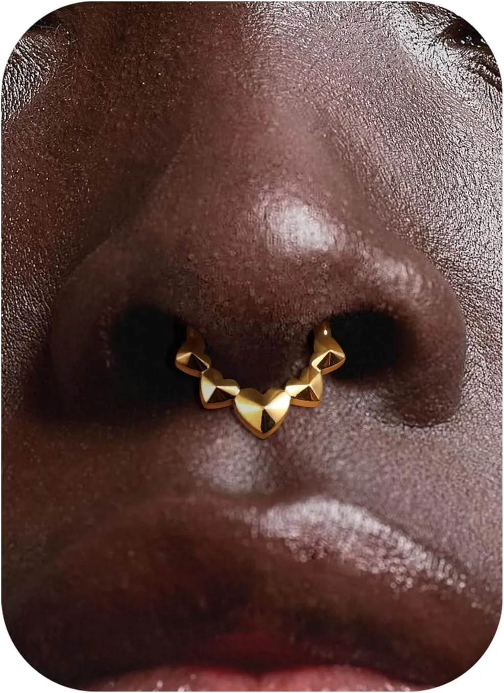 BodyBonita Spike 16G Septum Rings - 316L Stainless Steel Nose Rings Hoops for Women Men Helix Piercing Jewelry Tragus Daith Conch Cartilage Hoop Earring 14K Gold Plated/Silver 8 mm/10 mm