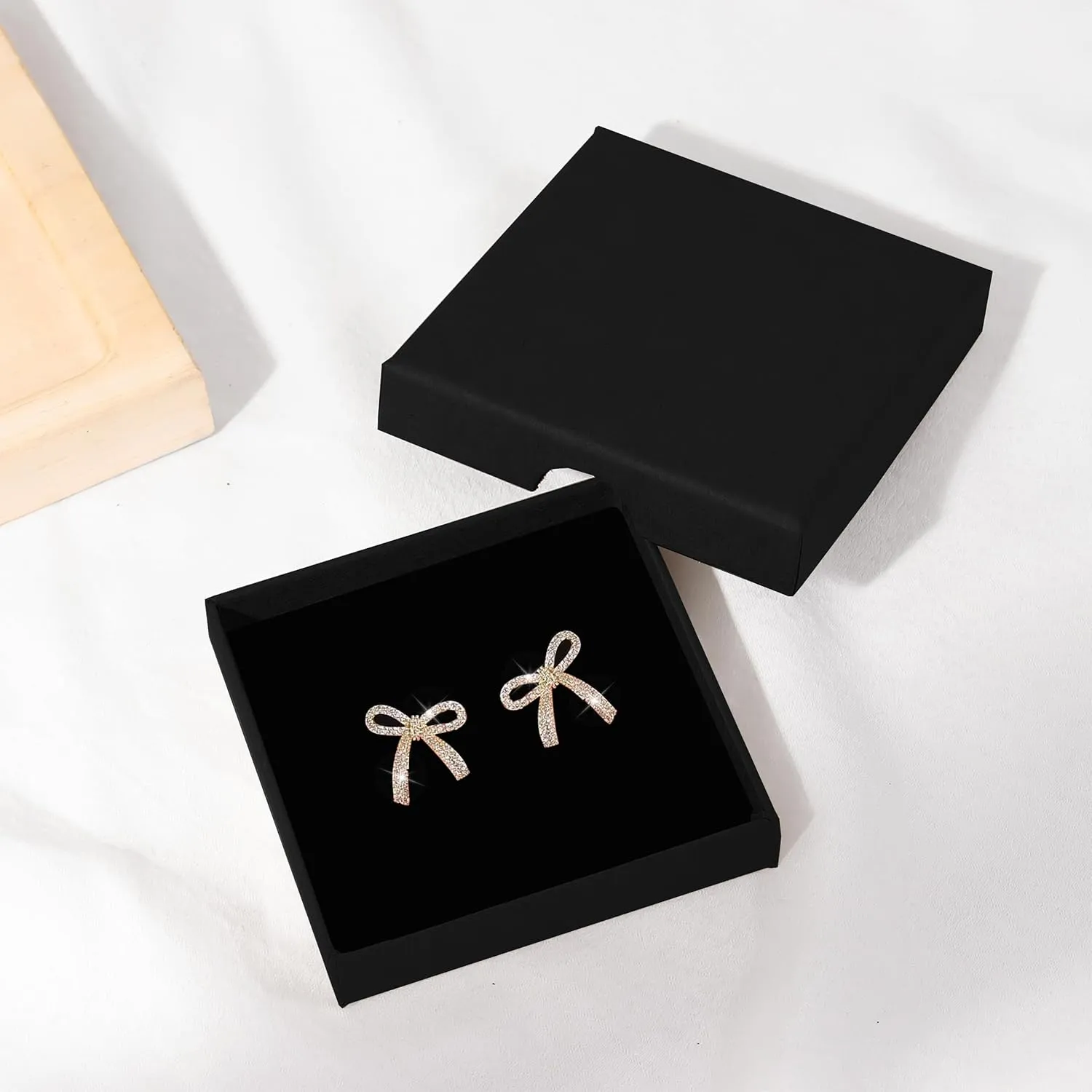 Bow Earrings for Women Trendy Sparkly Rhinestone Chain Tassel Earrings Bow Pearl Dangle Earrings Prom Wedding Party Dress Jewerly Gifts