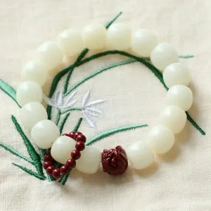 Bracelet Feng Shui Bracelet Natural Bodhi Seeds Cinnabar Beaded Bracelet Lucky Lion Head Charm Pendant Bracelet Rosary Prayer Beads Talisman for Wealth Money Prosperity Yoga Meditation