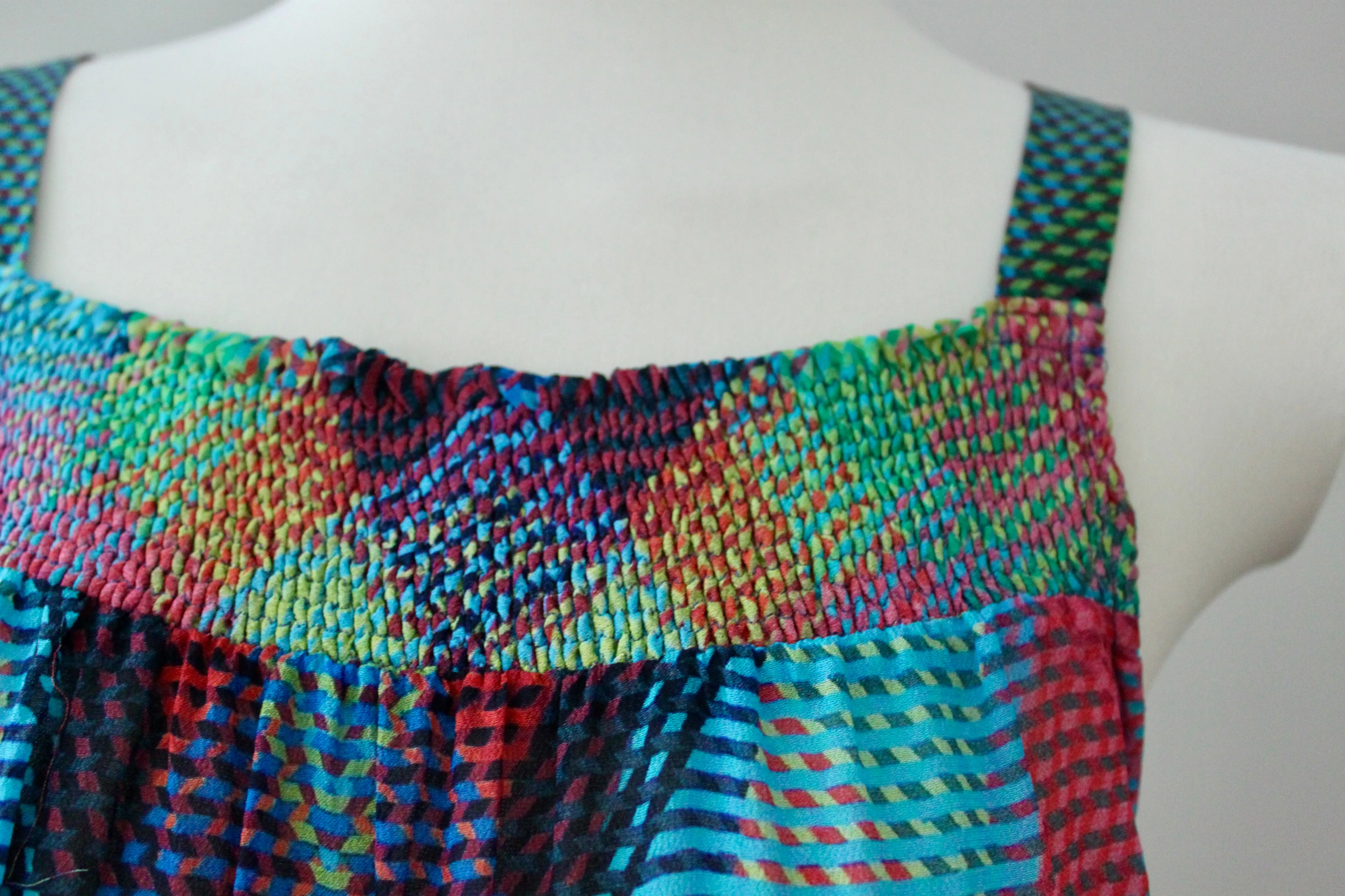 Bright Spring Diamond Print Top