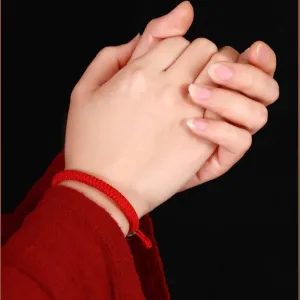 Buddhist Prayer Bead Bracelet,Buddha Meditation Beads Bangle,Handmade Weave Tibetan Buddhist Bracelets Men Women Woven Knots Bracelets Lucky Red String Bracelets for Protection ( Color : Red , Size :