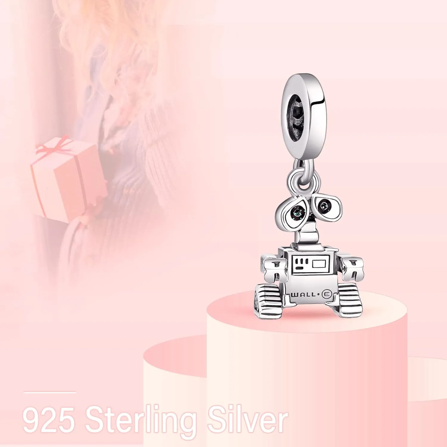 Cartoon Animals Charm for 925 Sterling Silver for Women's Bracelets & Necklaces Mouse safety chain Mouse Positioning Buckle Dangle Pendant for Christmas Day Mother's Day Jewelry
