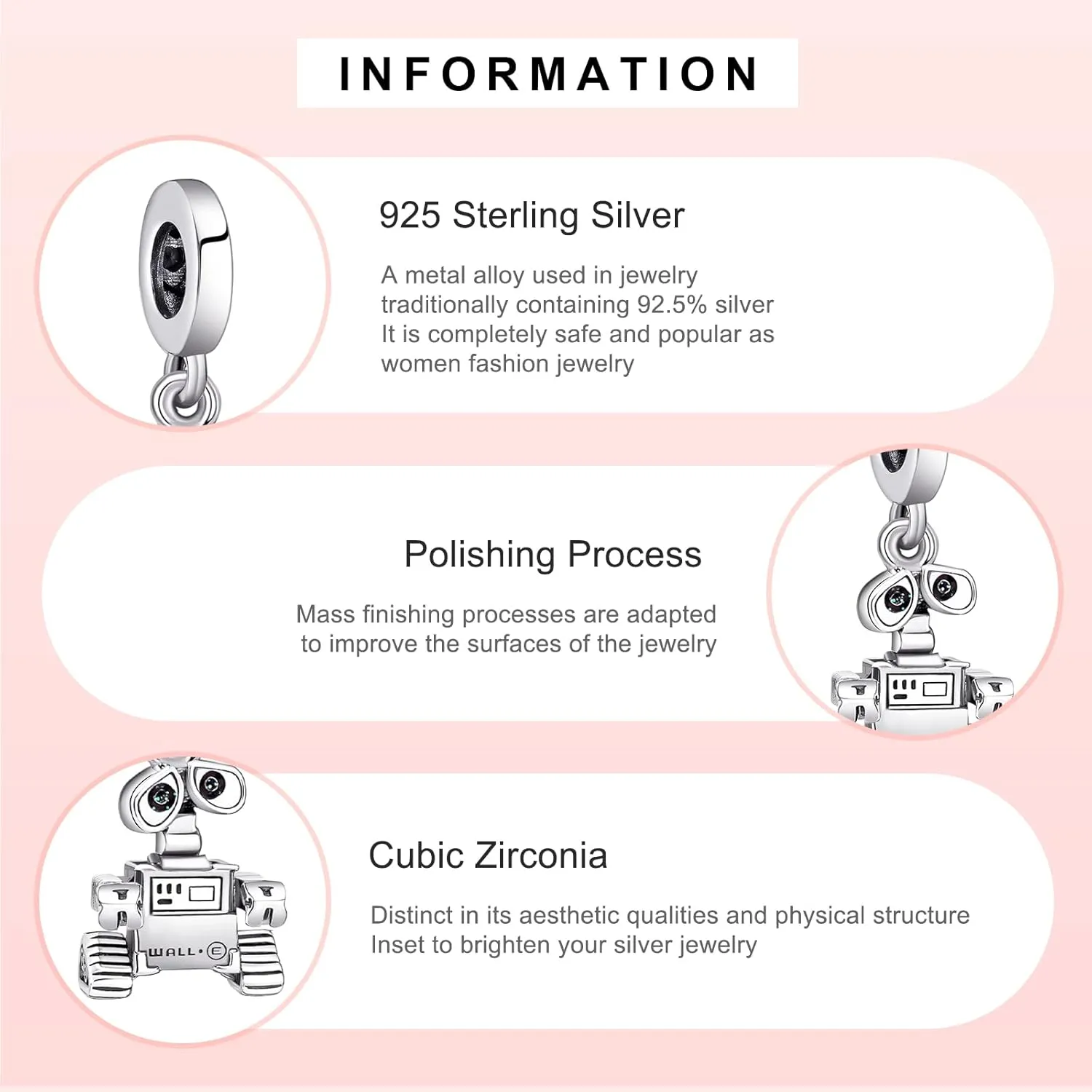 Cartoon Animals Charm for 925 Sterling Silver for Women's Bracelets & Necklaces Mouse safety chain Mouse Positioning Buckle Dangle Pendant for Christmas Day Mother's Day Jewelry