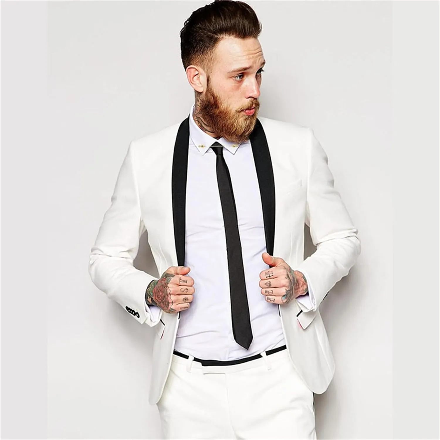 Chain Lapel Pin Collar Bar Tassel Brooch Classic Ball Head Brass Shirt Collar Bar Tie Pins for Men Wedding Business