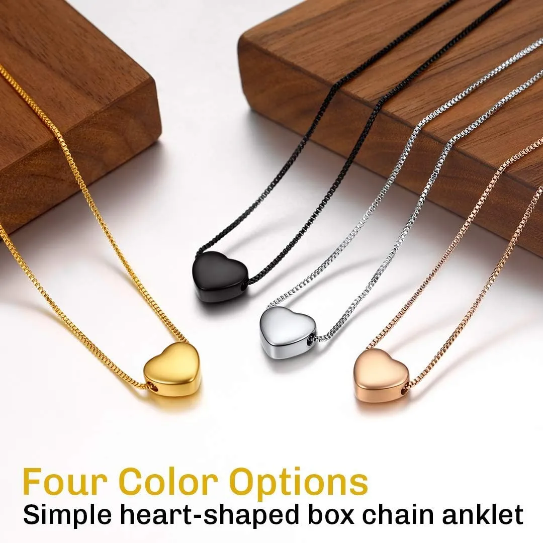 ChainsHouse Womens Heart Anklets Gold Tiny Charm Anklet Bracelet Adjustable Customized Name Engraved Anklet Foot Chain Boho Beach Barefoot Jewelry
