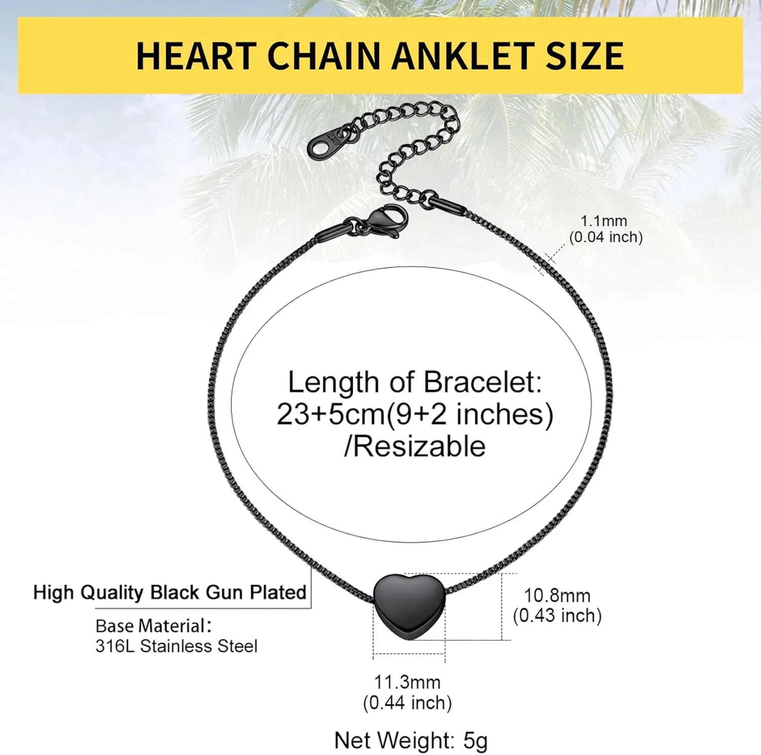 ChainsHouse Womens Heart Anklets Gold Tiny Charm Anklet Bracelet Adjustable Customized Name Engraved Anklet Foot Chain Boho Beach Barefoot Jewelry