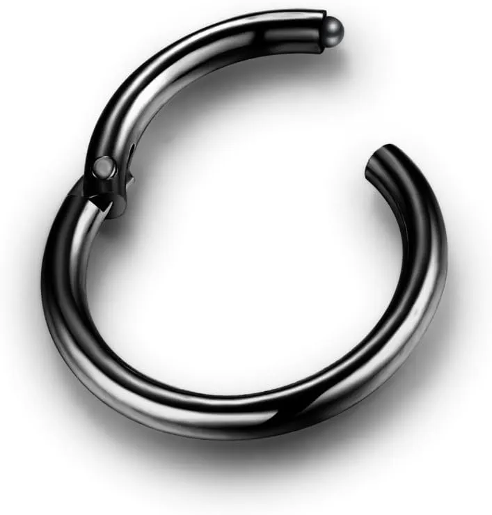 Changgaijewelry 3Pairs Stainless Steel 16G Sleeper Tiny Hoop Earrings Septum Hinged Nose Lip Ring Cartilage Tragus Piercings 6mm 8mm 10mm Set