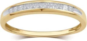 Channel Set 10K Gold Princess-cut Diamond Wedding Band (1/4-1.00 Cttw, J-K Color, I3 Clarity) Jewelry for Women