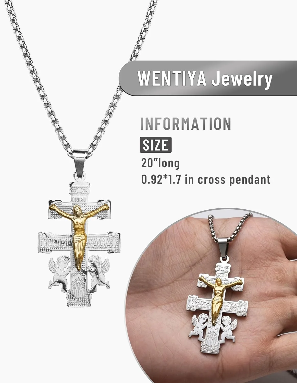 Christian Easter Gifts, Pardon Cross St Michael Caravaca Pendant Necklace, Cruz Del Perdon Catolica with St Benedict and Milagrosa Medal
