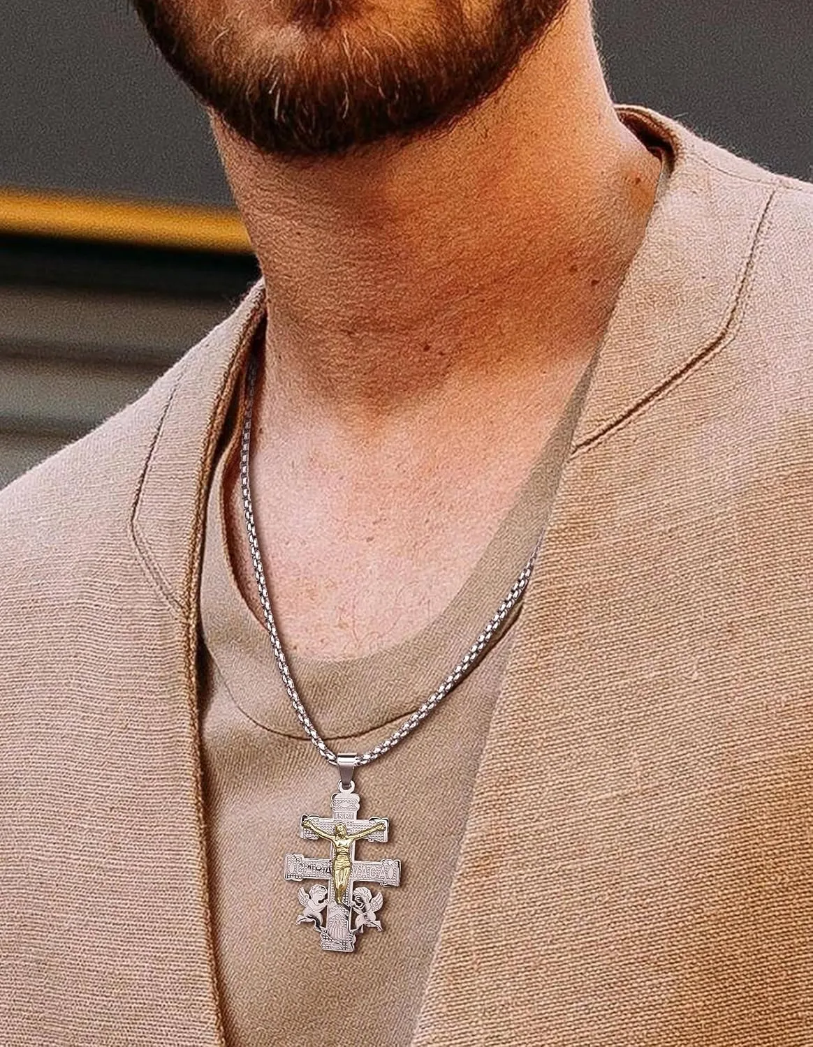 Christian Easter Gifts, Pardon Cross St Michael Caravaca Pendant Necklace, Cruz Del Perdon Catolica with St Benedict and Milagrosa Medal