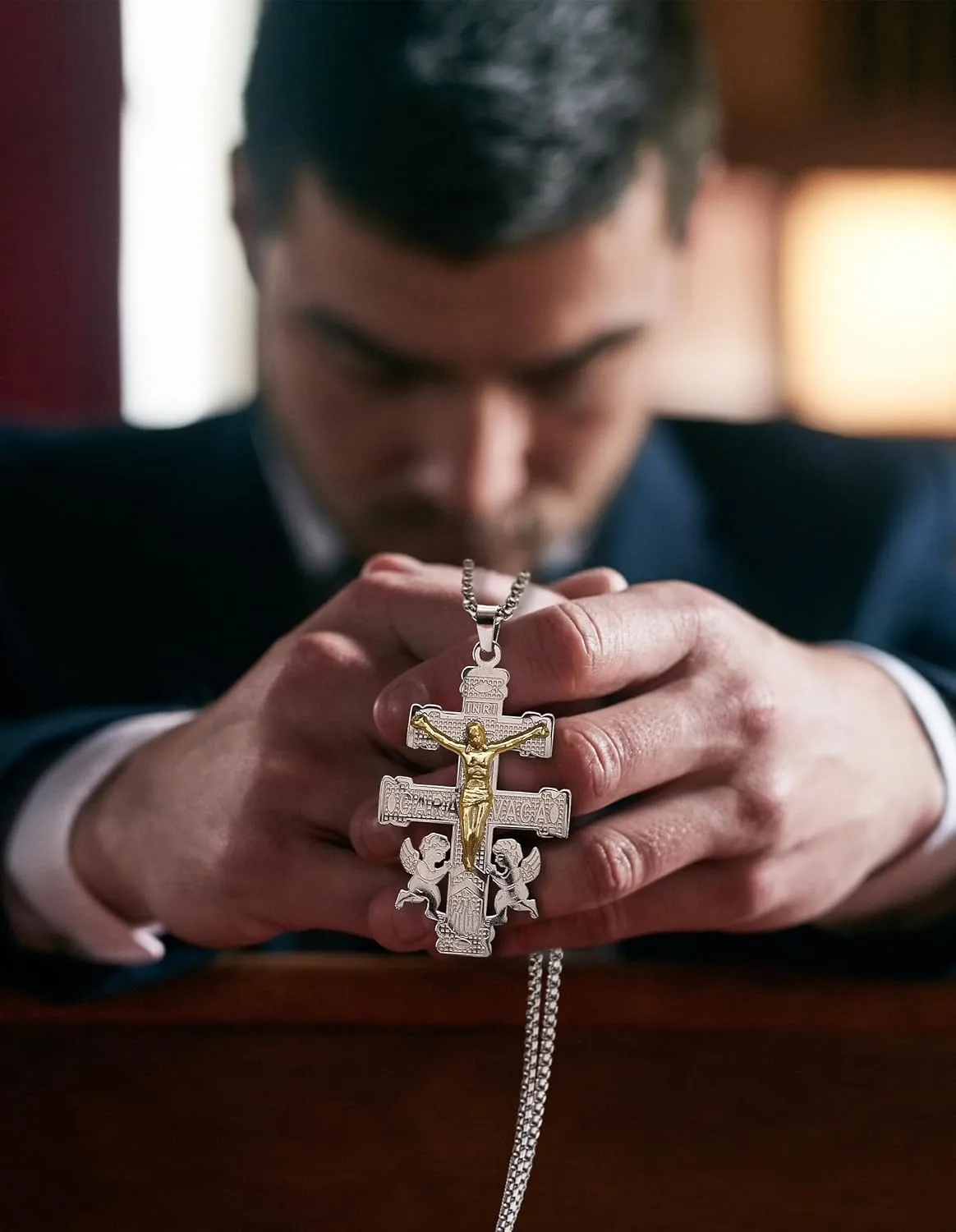 Christian Easter Gifts, Pardon Cross St Michael Caravaca Pendant Necklace, Cruz Del Perdon Catolica with St Benedict and Milagrosa Medal