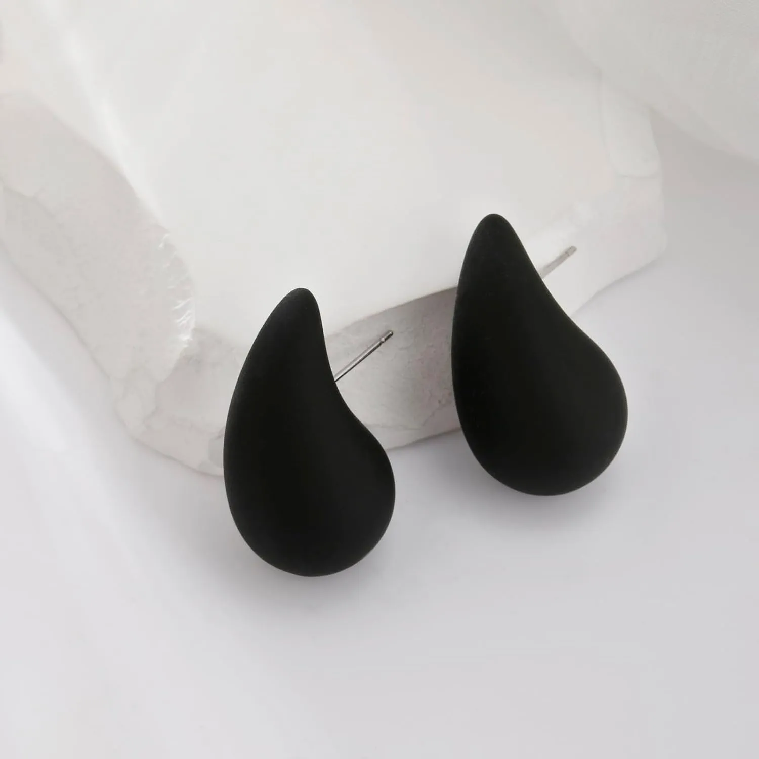 Chunky Acrylic Hoop Earrings, Lightweight Waterdrop Hoops Earrings, Hypoallergenic Trendy Jewelry for Women