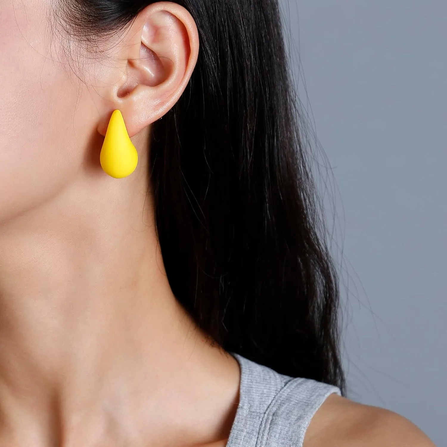 Chunky Acrylic Hoop Earrings, Lightweight Waterdrop Hoops Earrings, Hypoallergenic Trendy Jewelry for Women