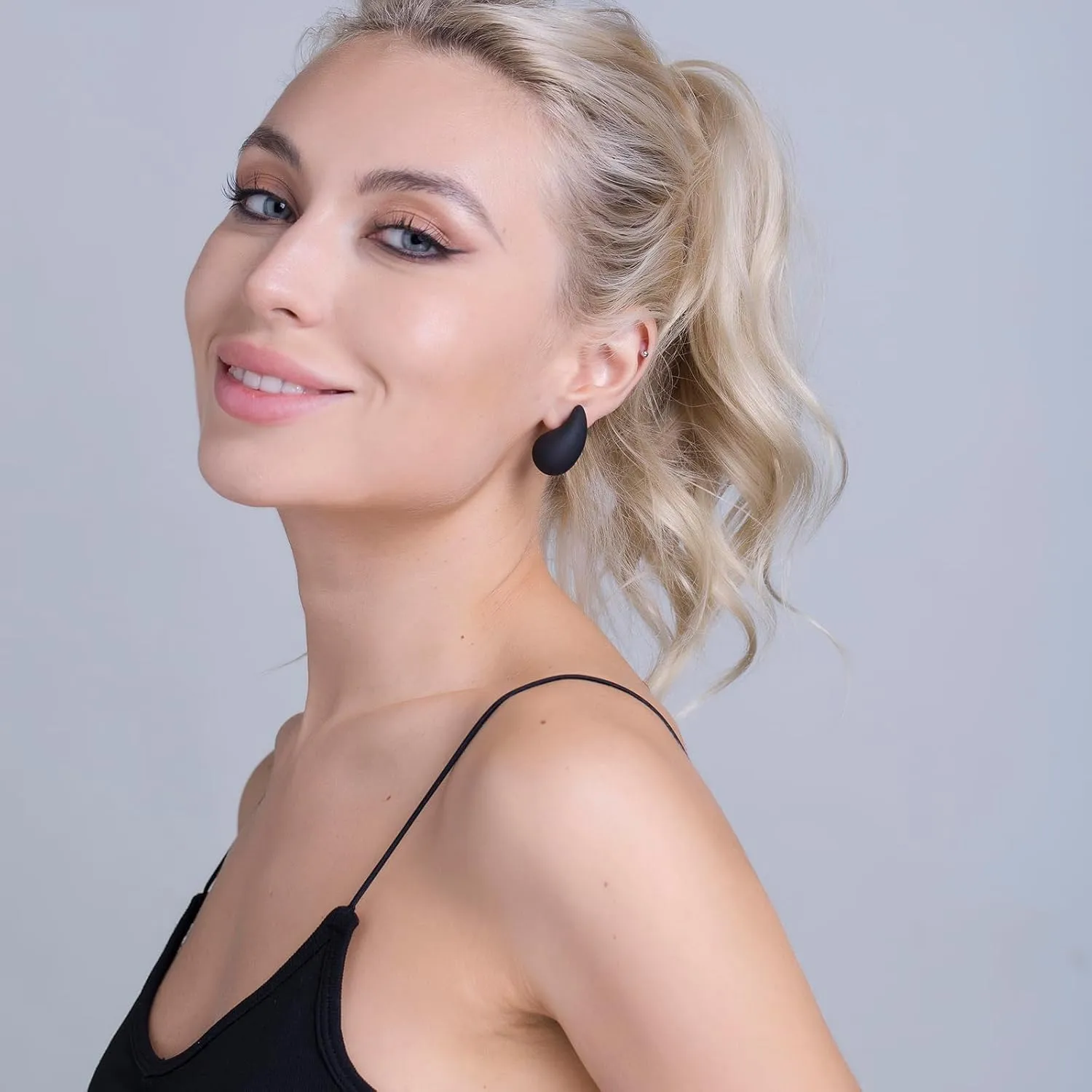 Chunky Acrylic Hoop Earrings, Lightweight Waterdrop Hoops Earrings, Hypoallergenic Trendy Jewelry for Women