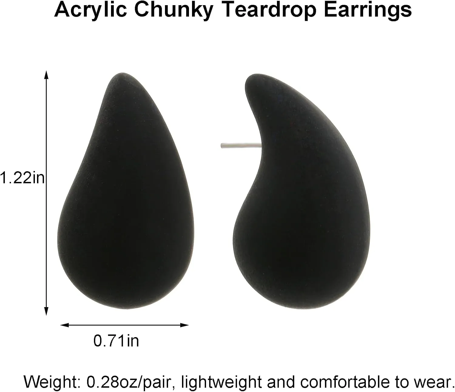 Chunky Acrylic Hoop Earrings, Lightweight Waterdrop Hoops Earrings, Hypoallergenic Trendy Jewelry for Women