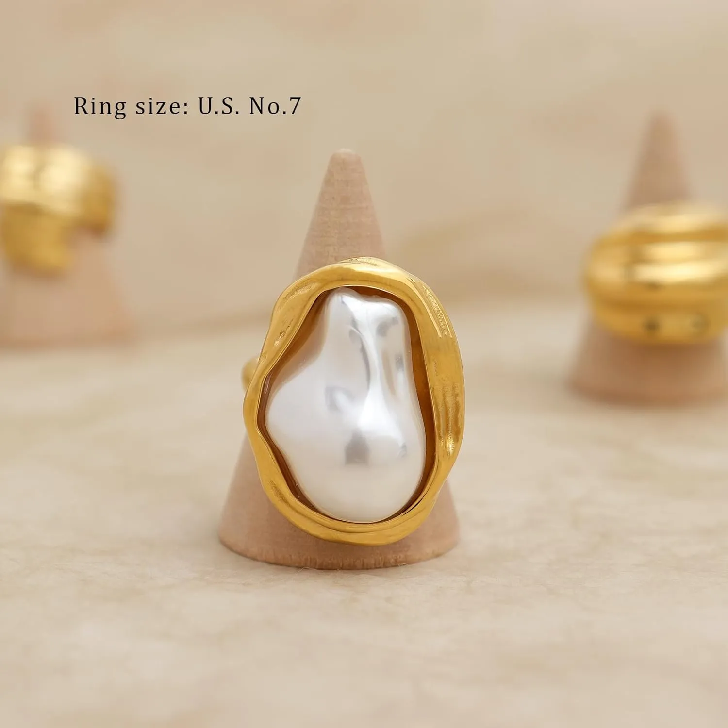 Chunky Gold Statement Dome Rings for Women, Exaggerated Thick Adjustable Open Finger Ring Prom Fashion Jewelry Gift.