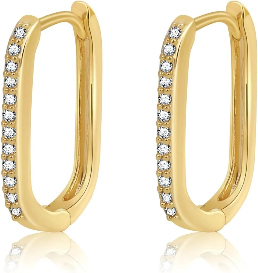 Chunky Gold Stud Earrings for Women 14k Gold Plated Hypoallergenic Earrings Statement Trendy Fashion Gold Jewelry Gifts