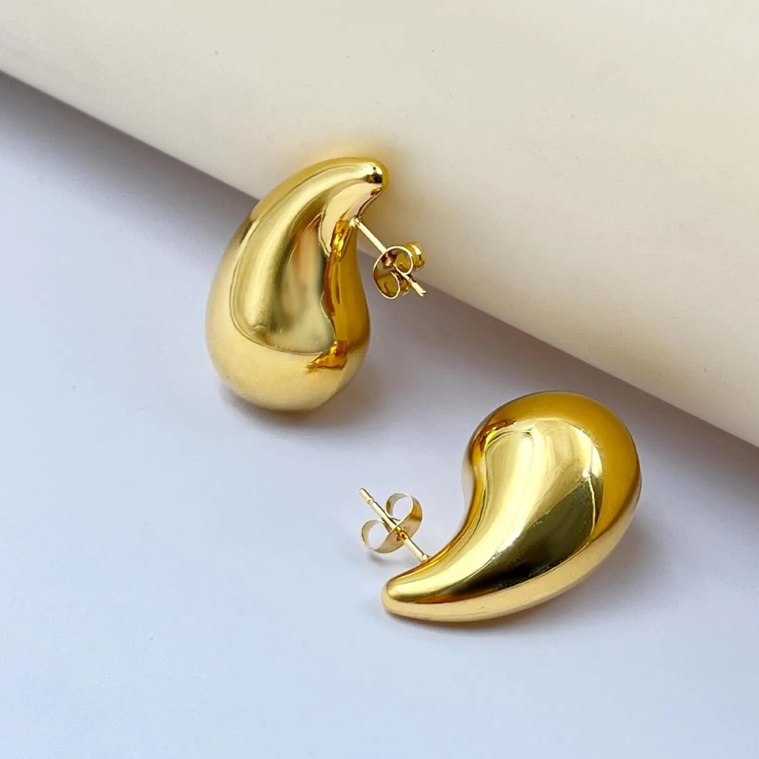 Chunky Hoop Earrings for Women Plated Gold Thick Hypoallergenic Earrings Trendy Jewelry for Women