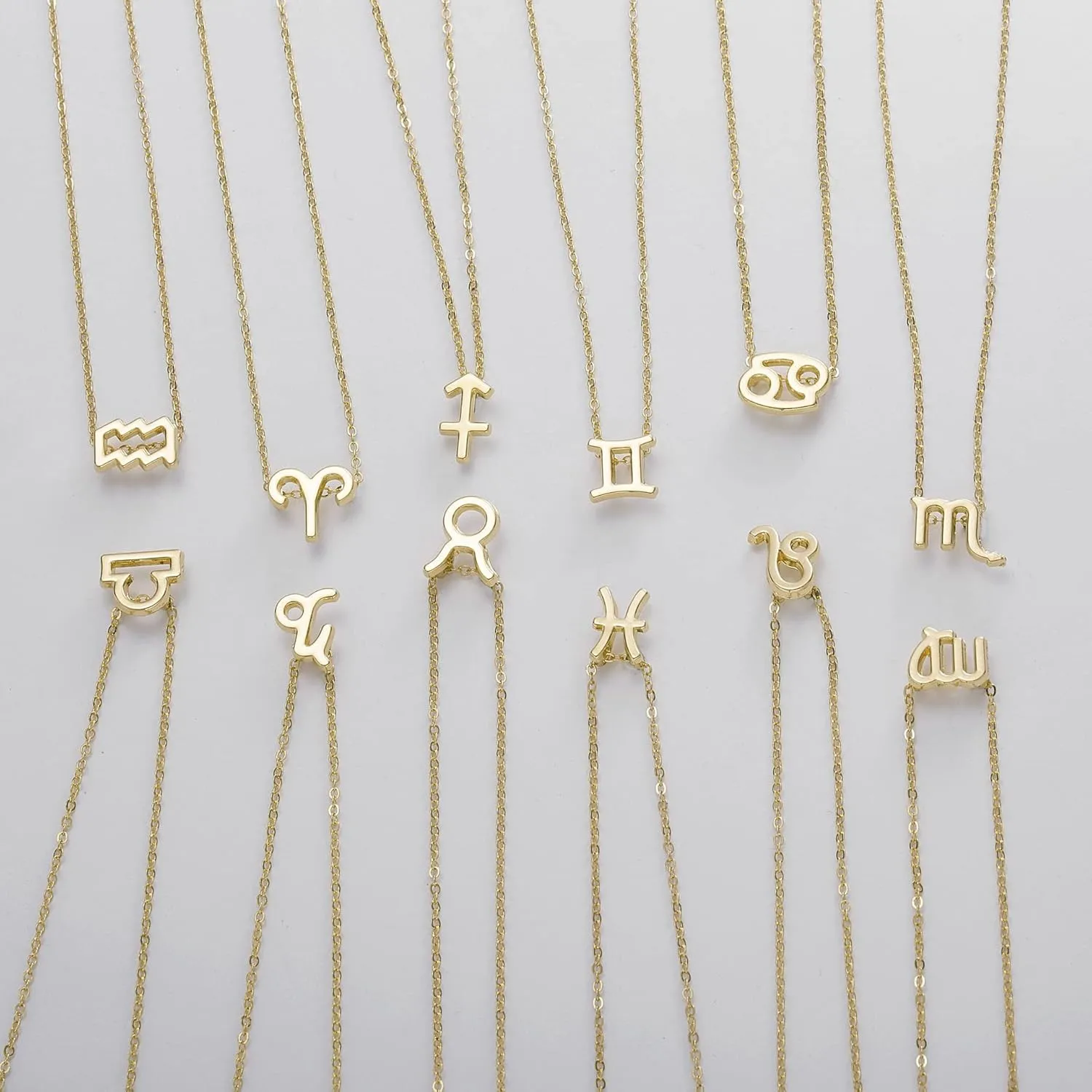 COLORFUL BLING 3Pcs 12 Constellation Zodiac Sign Layered Choker Necklaces Set Letter Astrology Horoscope with Message Card for Women Jewelry
