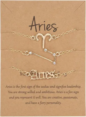 COLORFUL BLING Gold Plated Zodiac Constellation Sign Bracelets for Women Men 12 Birth Months Exquisite Letter Old English Astrology Bracelet Horoscope Jewelry Birthday Gift