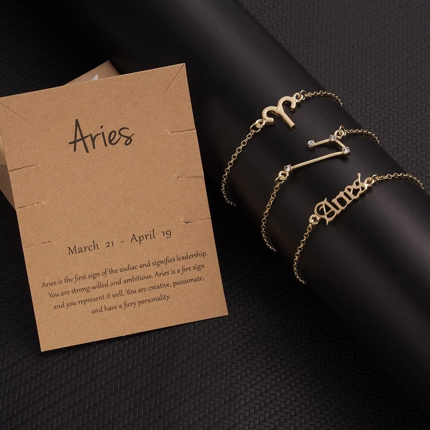 COLORFUL BLING Gold Plated Zodiac Constellation Sign Bracelets for Women Men 12 Birth Months Exquisite Letter Old English Astrology Bracelet Horoscope Jewelry Birthday Gift