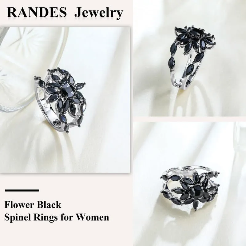 Colorful Leaf Wide Band Ring 925 Sterling Silver Gold Plated Flower Cocktail Statement Rings for Women Girls Size 6 to 10
