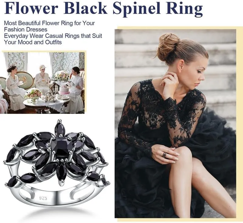 Colorful Leaf Wide Band Ring 925 Sterling Silver Gold Plated Flower Cocktail Statement Rings for Women Girls Size 6 to 10