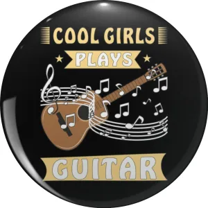 Cool Girls Plays Guitar Essential Pin Lapel Pin Cute Brooch Pins Badges 0.75"