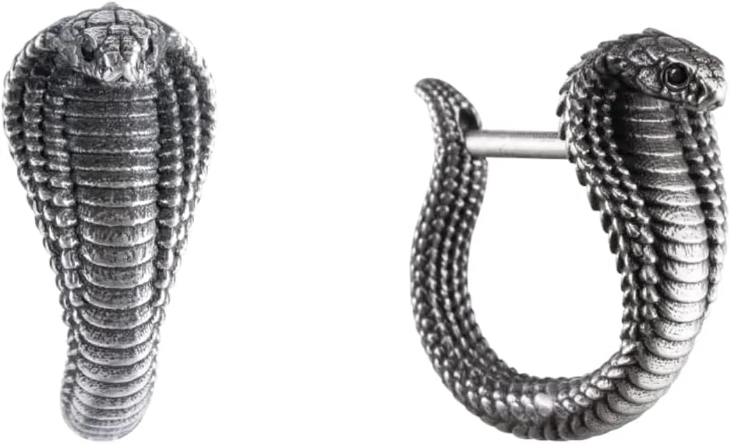COPPERTIST.WU Cobra Snake Earrings Dainty Huggie Hoop Earrings Hypoallergenic Earrings Jewelry Gift for Women Men(925 Sterling Silver/Gold Vermeil)