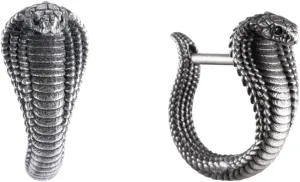 COPPERTIST.WU Cobra Snake Earrings Dainty Huggie Hoop Earrings Hypoallergenic Earrings Jewelry Gift for Women Men(925 Sterling Silver/Gold Vermeil)