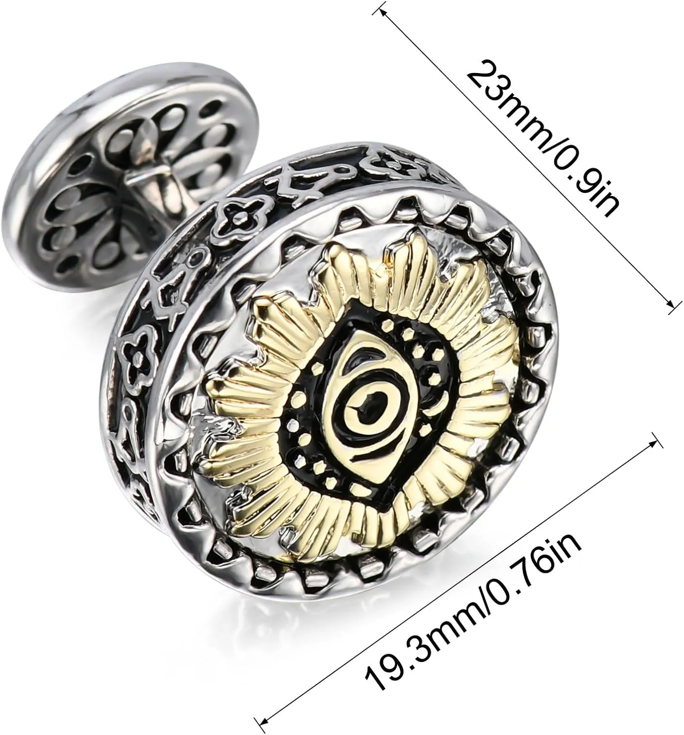 Cuff Links Mens, Cufflinks for Men, Men's Cuff Links for Wedding, Business, Father's Day, Gift for Men, 18K Gold Plated with Luxury Wooden Gift Box