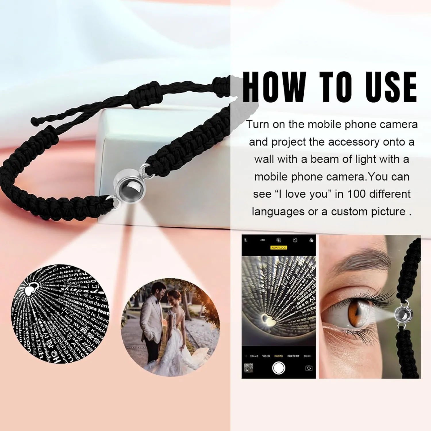 Custom Bracelets With Picture Inside,Customized Projection Bracelets With Photos,Picture Bracelet Personalized Photo,Valentine's Day Birthday Anniversary Any Special Day Gifts