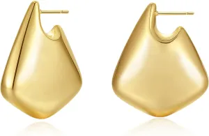 DAILY VIBES Big Chunky Fin Drop Statement Earrings for Women Trendy Lightweight Hypoallergenic Geometric Hoop Earrings for Women
