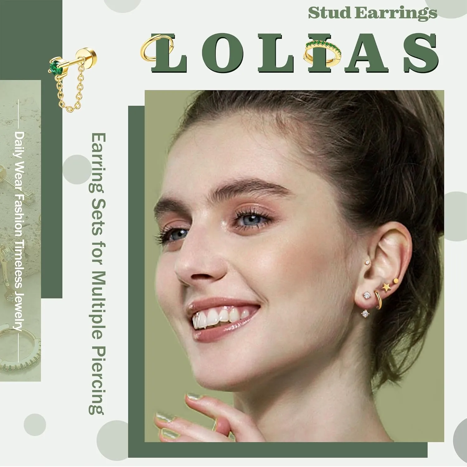 Dainty Gold Flat Back Earrings Hypoallergenic Cartilage Earring Sets for Multiple Piercing 20G Surgical Stainless Steel Earrings Trendy Earring Stacks Small Hoop Flatback Stud Earrings