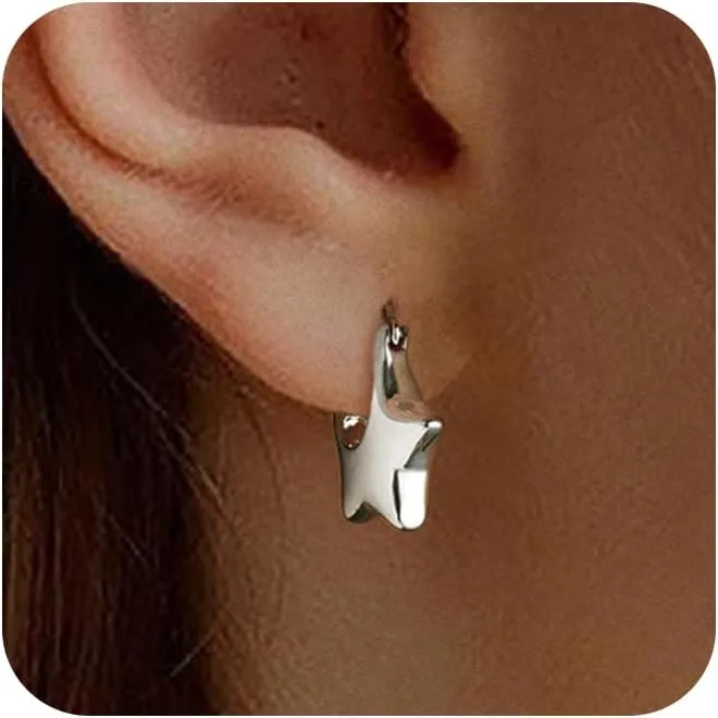 Dainty Gold/Silver Hoop Earrings for Women Trendy Small 14K Gold Plated Zirconia Hoops Earrings for Women Jewelry Gift