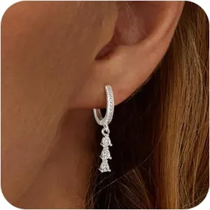 Dainty Small Dangle Earrings - 14K Gold Plated Minimalism Huggie & Trendy Drop Earrings for Gift