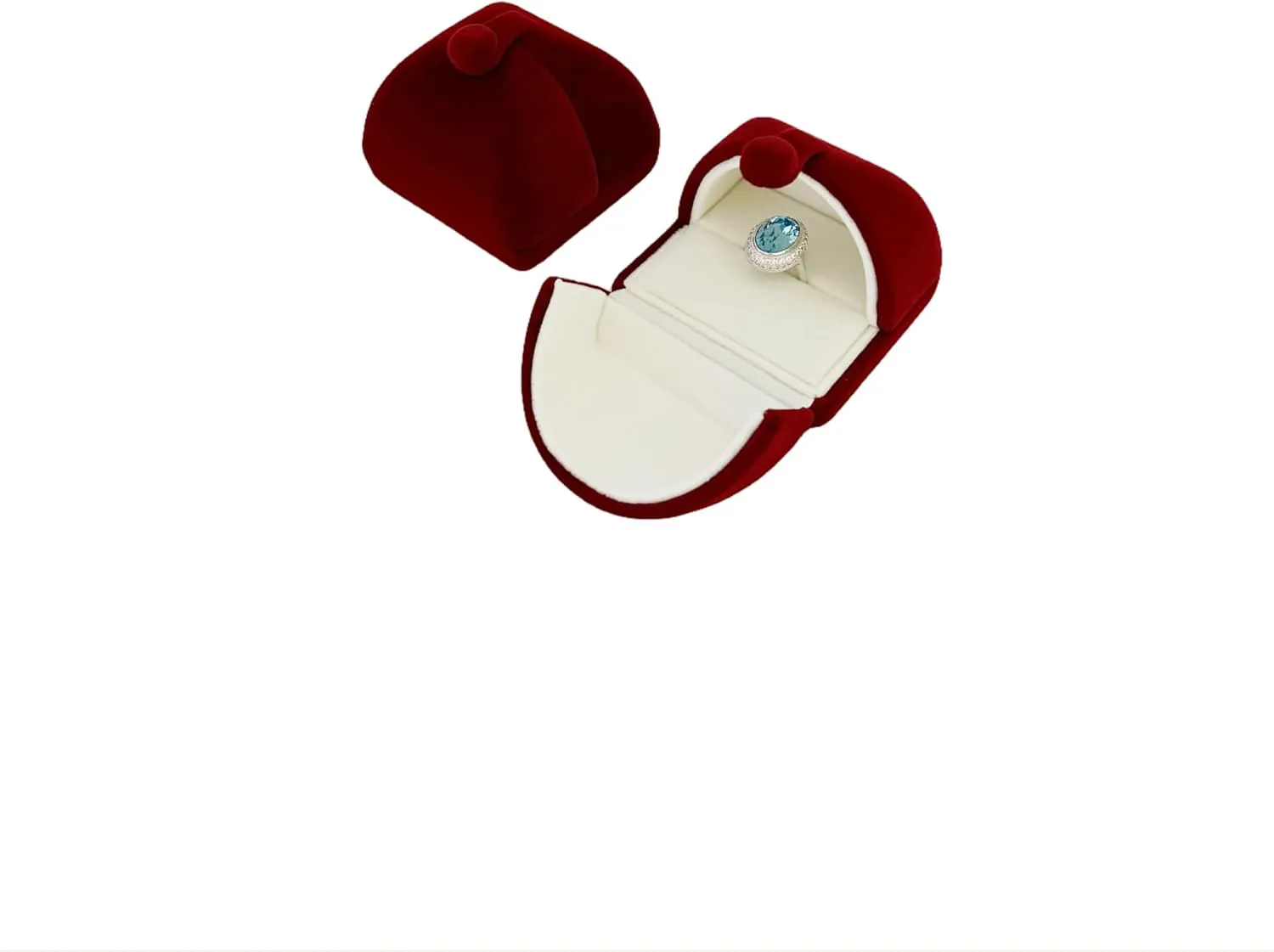 Dark Red Premium Quality Velvet Jewelry Box for Ring Engagment Proposal Wedding Birthday Present Case