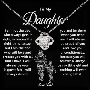 Daughter Necklace From Dad With Heartfelt Message & Elegant Box, To Daughter Gifts For Birthday Or Christmas