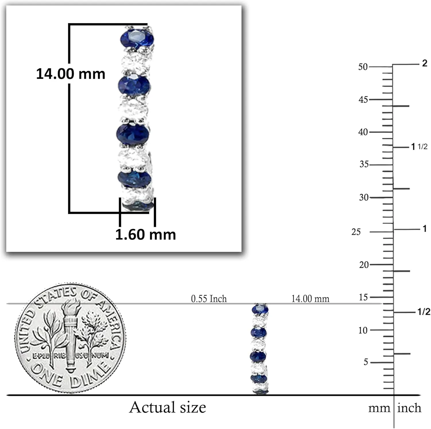 Dazzlingrock Collection Round Gemstone & White Diamond J Shaped Hoop Earrings for Women in 10K Solid White Gold
