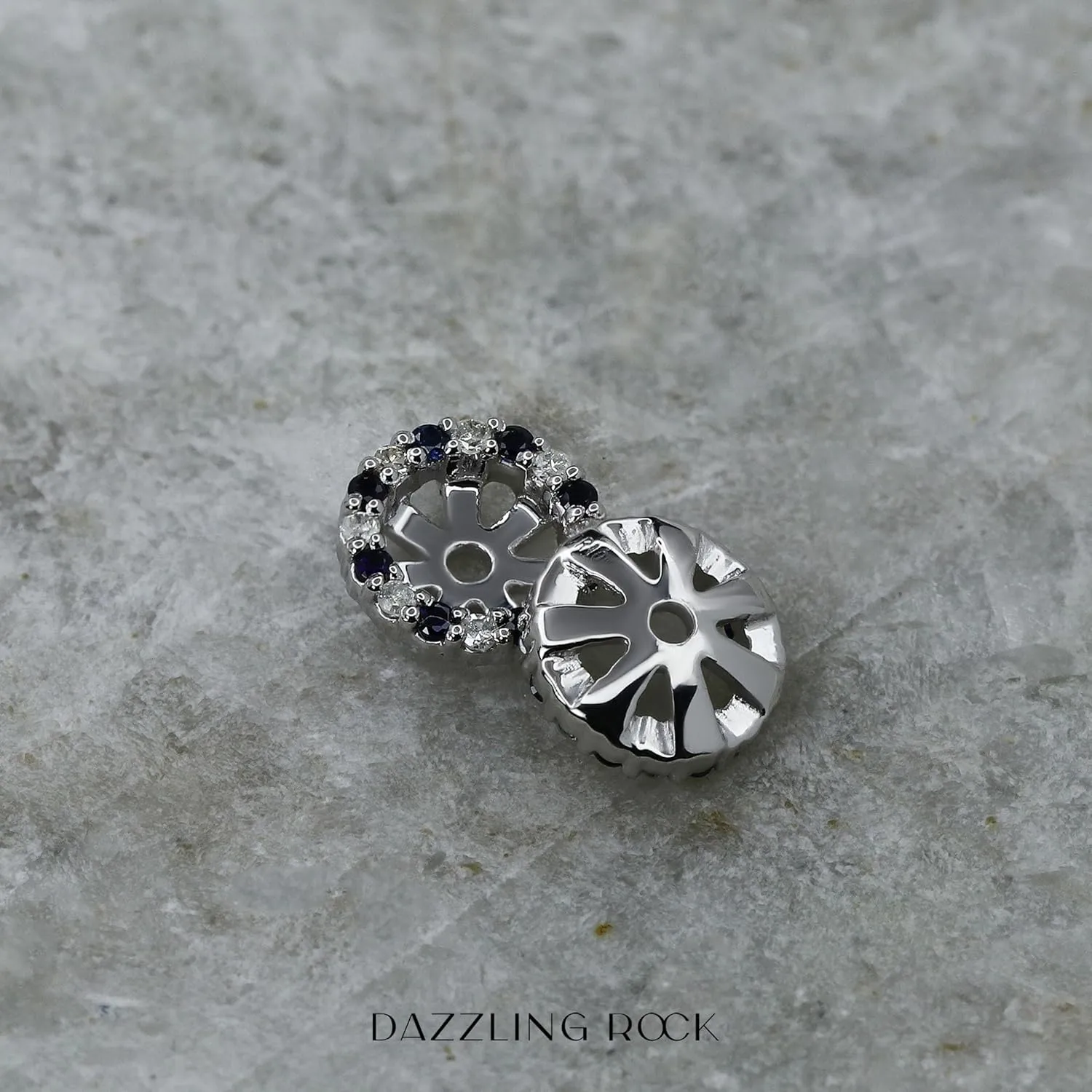Dazzlingrock Collection Round Gemstone Halo Removable Earring Jackets (It Can be fit up to 4mm studs) for Women in 10K Solid White Gold