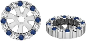 Dazzlingrock Collection Round Gemstone Halo Removable Earring Jackets (It Can be fit up to 4mm studs) for Women in 10K Solid White Gold