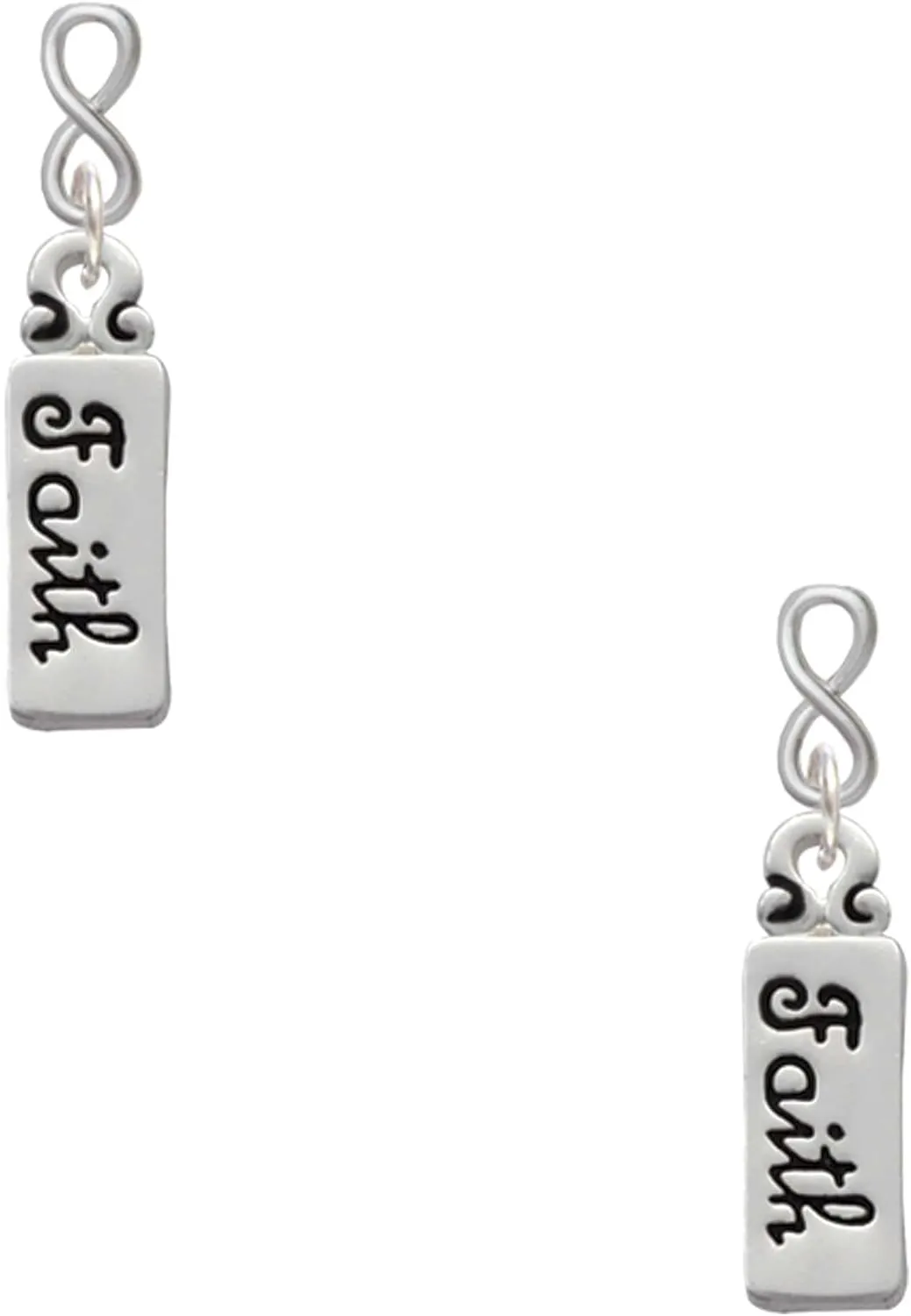 Delight Jewelry Silvertone Faith Silvertone Infinity Post Earrings